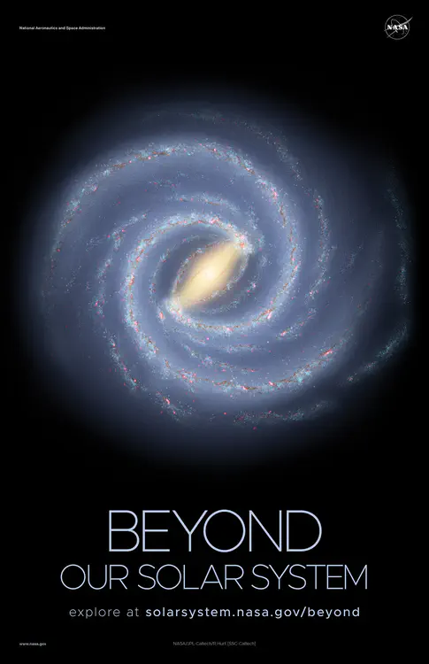 Este [concepto artístico](https://solarsystem.nasa.gov/resources/285/the-milky-way-galaxy/) ilustra la estructura espiral de nuestra galaxia, la Vía Láctea. Crédito: NASA/JPL-Caltech/R. Hurt (SSC/Caltech) ⬇️ PDF de alta resolución [aquí](https://solarsystem.nasa.gov/system/downloadable_items/1294_Beyond_A_PDF.zip)
