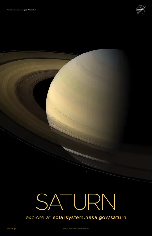 La nave espacial Cassini de la NASA capturó esta vista de [Saturno durante su equinoccio](https://solarsystem.nasa.gov/resources/658/the-rite-of-spring/) en 2009. Crédito: NASA/JPL-Caltech/Instituto de Ciencias Espaciales ⬇️ PDF de alta resolución [aquí](https://solarsystem.nasa.gov/system/downloadable_items/1591_Saturn_C_PDF.zip)